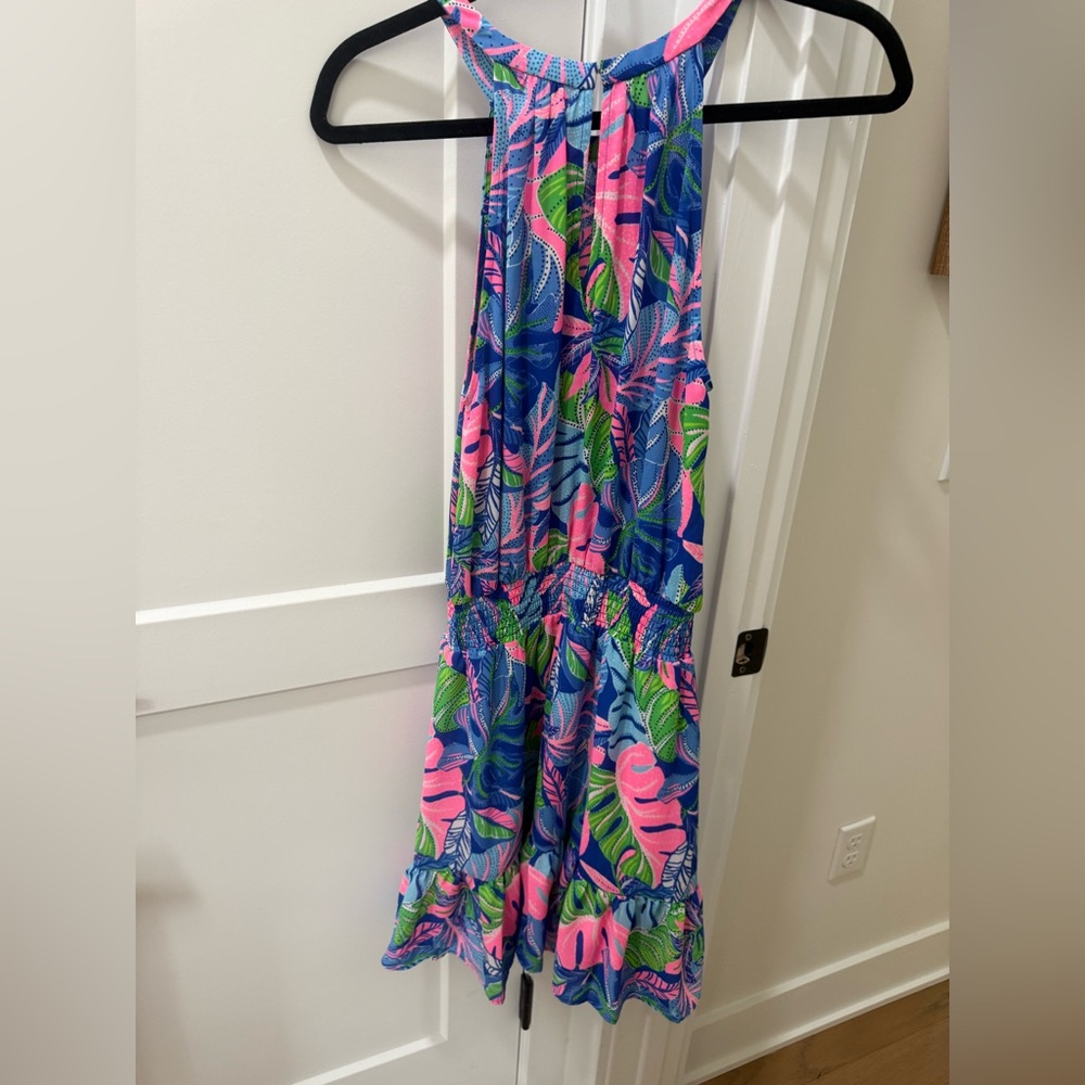 Lilly Pulitzer Pamelyn Dress Blue Grotto Beleaf in Yourself - Picture 6 of 9